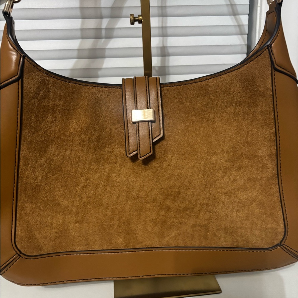 Liz Claiborne Faux Suede Shoulder Bag - Picture 2 of 4
